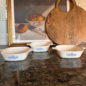 Vintage Corningware Cornflower Blue Petite Pan Bakeware Set of 3